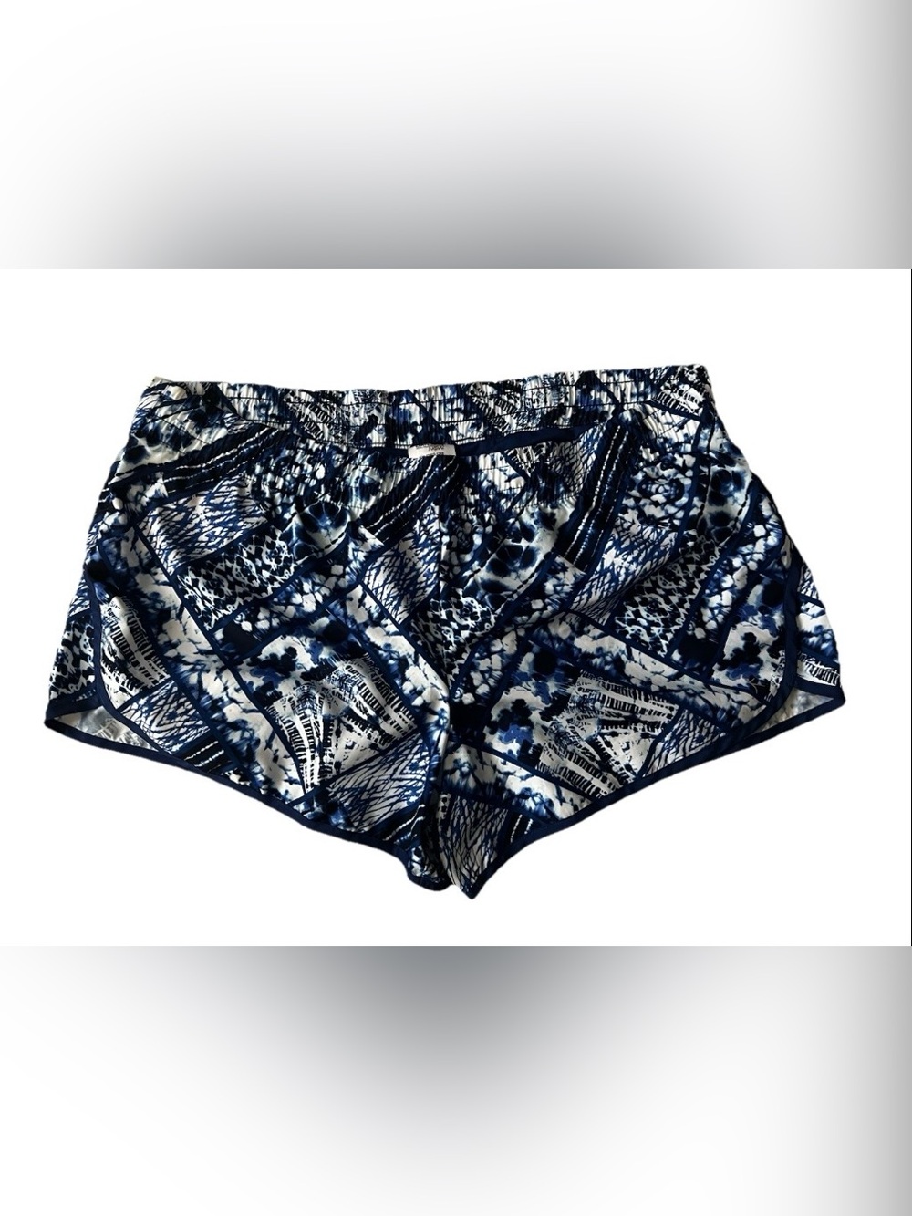 Danskin Now Blue Tie Dye Patchwork Running Athletic Shorts Plus Size XXL (20)